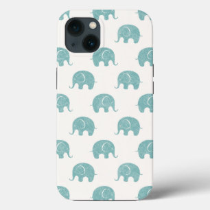 Groene Mooie Olifant Patroon iPhone 13 Hoesje