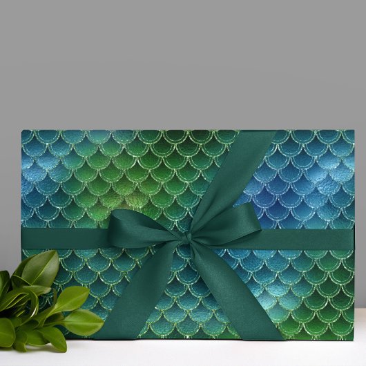 Groene Mooie Zeemeermin Schubben Cadeaupapier