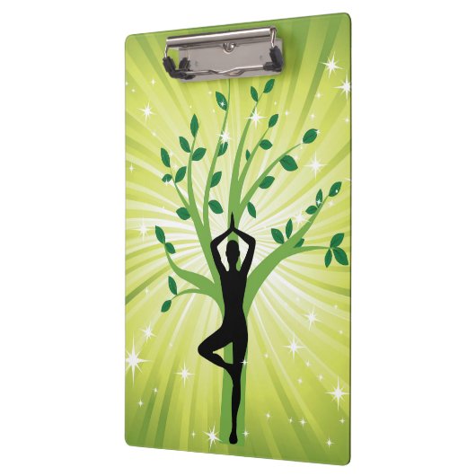Groene mooie zonneschijn yoga yogi chakra energy c klembord (Links)