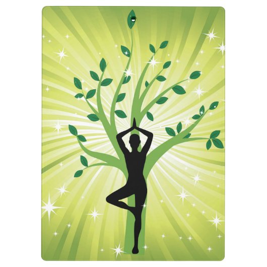 Groene mooie zonneschijn yoga yogi chakra energy c klembord (Achterkant)