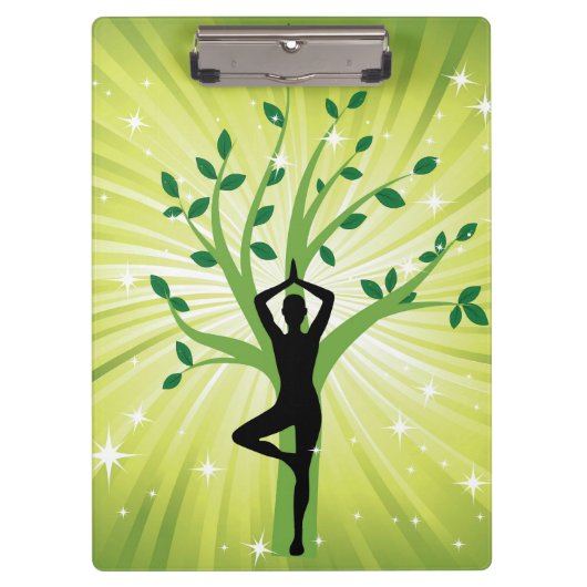 Groene mooie zonneschijn yoga yogi chakra energy c klembord (Voorkant)