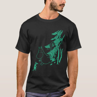 Groene Moomintroll Apres Ski Wintersportspellen T-shirt