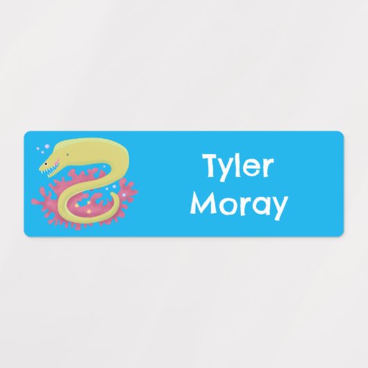 Groene Moray paling grappige cartoon gepersonalise Labels (Design 2)
