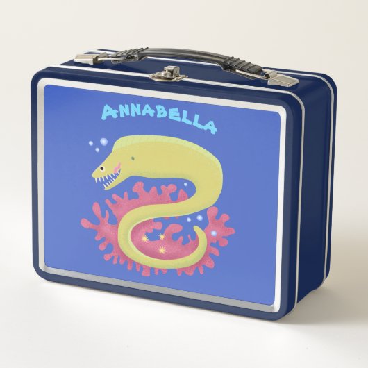 Groene moray paling grappige cartoon illustratie (Voorkant)