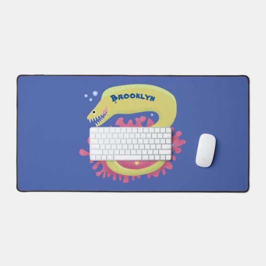 Groene moray paling grappige cartoon illustratie bureaumat (Keyboard & Muis)