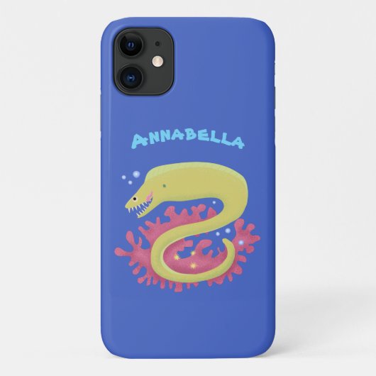 Groene moray paling grappige cartoon illustratie Case-Mate iPhone case (Achterkant)