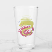 Groene moray paling grappige cartoon illustratie glas (Achterkant)