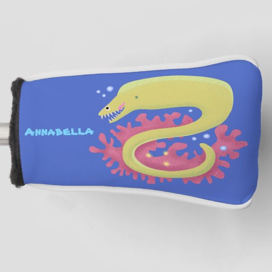 Groene moray paling grappige cartoon illustratie golfheadcover