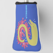 Groene moray paling grappige cartoon illustratie golfheadcover