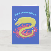 Groene moray paling grappige cartoon illustratie