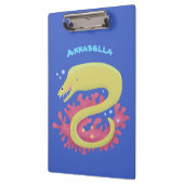 Groene moray paling grappige cartoon illustratie klembord (Links)