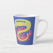 Groene moray paling grappige cartoon illustratie latte mok (Rechts)