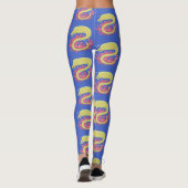 Groene moray paling grappige cartoon illustratie leggings (Achterkant)