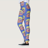 Groene moray paling grappige cartoon illustratie leggings (Links)