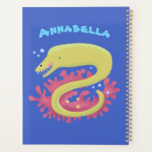 Groene moray paling grappige cartoon illustratie planner (Achterkant)