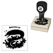Groene moray paling grappige cartoon illustratie rubberstempel (Gestempeld)