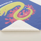 Groene moray paling grappige cartoon illustratie sherpa deken (3/4)