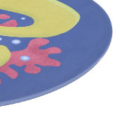 Groene moray paling grappige cartoon illustratie snijplank (Hoek)