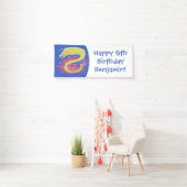 Groene moray paling grappige cartoon illustratie spandoek (Insitu)