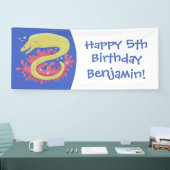 Groene moray paling grappige cartoon illustratie spandoek (Beurs)