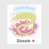 Groene moray paling grappige cartoon illustratie sticker (Vel)
