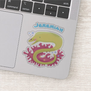 Groene moray paling grappige cartoon illustratie sticker