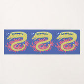 Groene moray paling grappige cartoon illustratie yogamat (Voorkant (horizontaal))