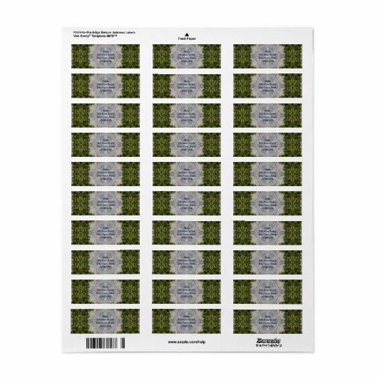 Groene Mos & Natuur Earth Art Etiket (Full Sheet)