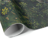 Groene mos op zwarte rots cadeaupapier (Rol Hoek)