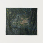 Groene mos op zwarte rots wandkleed (Voorkant (horizontaal))