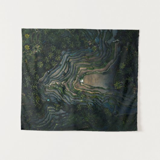 Groene mos op zwarte rots wandkleed (Voorkant (horizontaal))