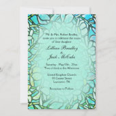 Groene Mosaic Floral Tegel Wedding Kaart (Voorkant)