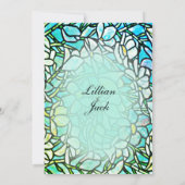 Groene Mosaic Floral Tegel Wedding Kaart (Achterkant)