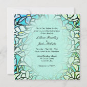 Groene Mosaic Floral Tegel Wedding Kaart (Voorkant)