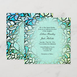 Groene Mosaic Floral Tegel Wedding Kaart