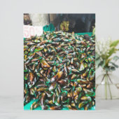 groene mosselen voor verkoop kaart (Staand voorkant)