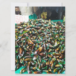groene mosselen voor verkoop kaart
