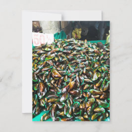 Groene mosselen voor verkoop platte Kaart