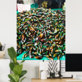 groene mosselen voor verkoop poster (Thuiskantoor)