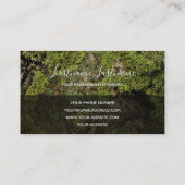Groene mossy boomoppervlakte grijze rechthoek mono visitekaartje (Achterkant)