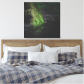 Groene mossy rots met reflectie in water canvas afdruk (Insitu (Slaapkamer))