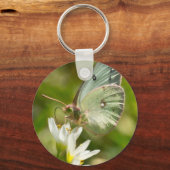 Groene Mot op Valse Knoflook Kleding en Geschenken Sleutelhanger (Voorkant)