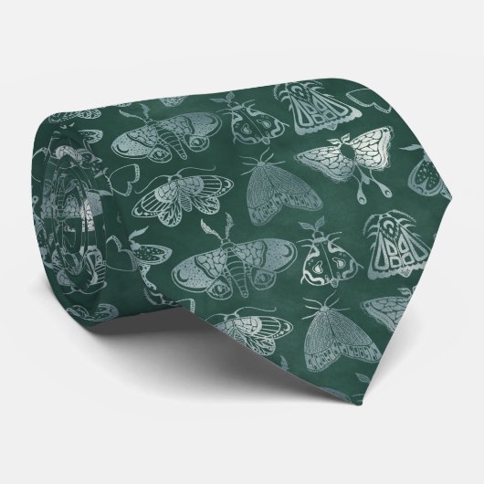 Groene Mot Stropdas (Opgerold)