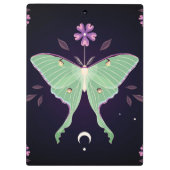 Groene Moth Paarse Flower | Moth-klembord Klembord (Achterkant)