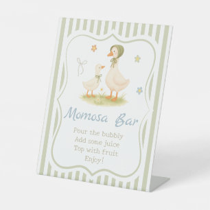 Groene Mother Goose Baby Shower Momosa Bar Reclamebord Met Voetstuk