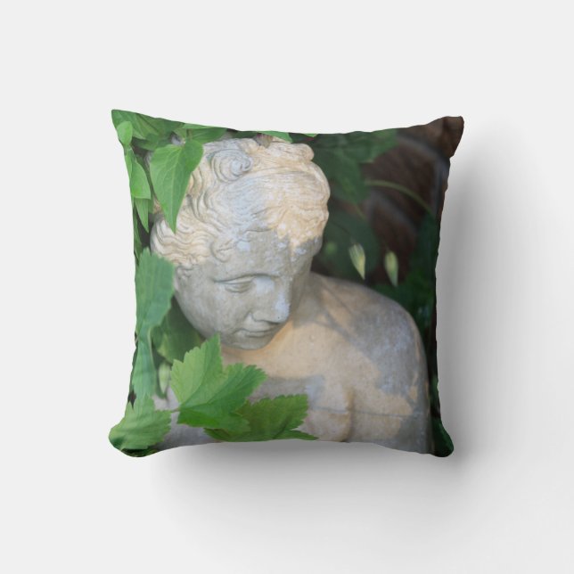 Groene Motivatie stenen tuin beeldhouwwerk Natuur Kussen (Voorkant)