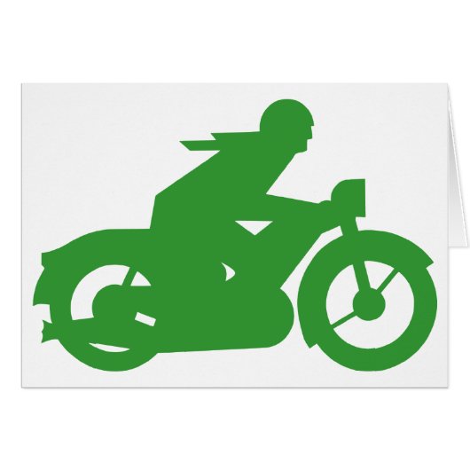 Groene Motorbiker Sign Kaart (Voorkant Horizontaal)