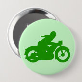 GROENE  MOTORCYCLISCH STANCIL RONDE BUTTON 4,0 CM (Voorkant /achterkant)