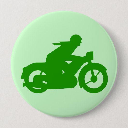 GROENE  MOTORCYCLISCH STANCIL RONDE BUTTON 4,0 CM (Voorkant)