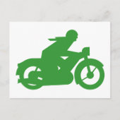 Groene motorfiets briefkaart (Voorkant)